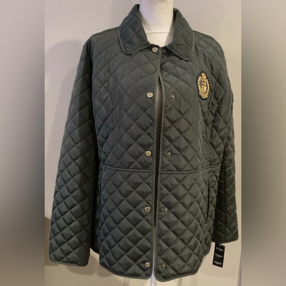 Lauren Ralph Lauren Women's Quilted Crest Jacket Dark Green Sz XL NWT - Picture 4 of 12